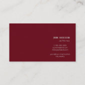 Modern Professioneel Eenvoudige Kersenrood Visitekaartje (Achterkant)