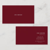 Modern Professioneel Eenvoudige Kersenrood Visitekaartje (Voorkant / Achterkant)
