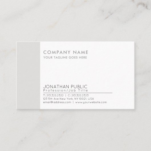 Modern Professioneel Elegant Bedrijfsplein Visitekaartje (Voorkant)