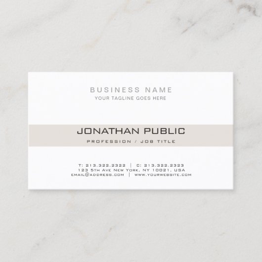 Modern Professioneel Elegant Eenvoudig Bedrijf Visitekaartje (Voorkant)