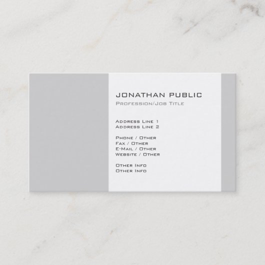Modern Professioneel Elegant Eenvoudig Visitekaartje (Voorkant)