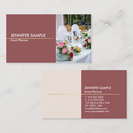 Modern Professioneel Elegant Event Manager Visitekaartje (Voorkant / Achterkant)