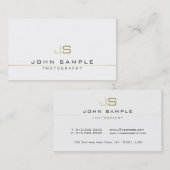 Modern Professioneel Elegant Fotograaf Monogram Visitekaartje (Voorkant / Achterkant)