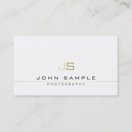 Modern Professioneel Elegant Fotograaf Monogram Visitekaartje (Voorkant)