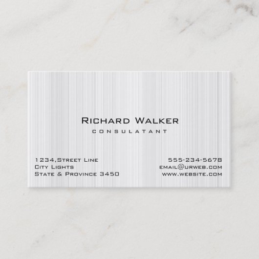 Modern Professioneel elegant Gewoon Wit Hout Visitekaartje (Voorkant)