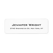 Modern Professioneel Elegant Gewoon Zwart Wit Etiket (Voorkant)