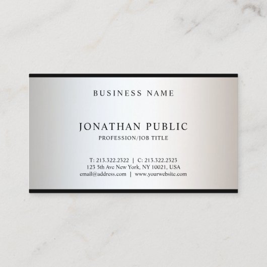 Modern professioneel elegant glamoureus design visitekaartje (Achterkant)