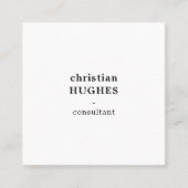 Modern Professioneel Elegant Minimaal Zwart Wit Vierkante Visitekaartje (Voorkant)