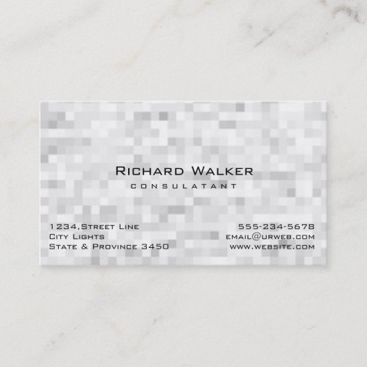 Modern Professioneel elegant Plain White Mozaïek Visitekaartje (Voorkant)