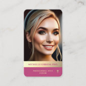 Modern Professioneel Elegant Roze Goud Monogram QR Visitekaartje (Voorkant)