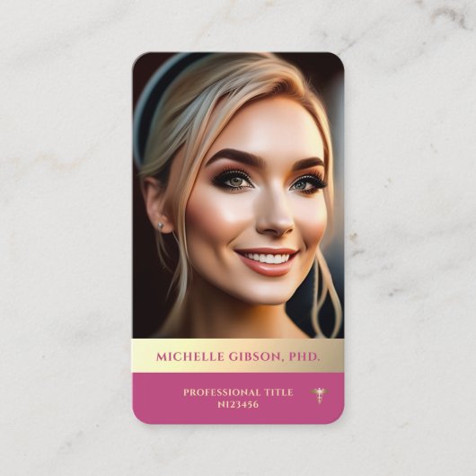 Modern Professioneel Elegant Roze Goud Monogram QR Visitekaartje (Voorkant)