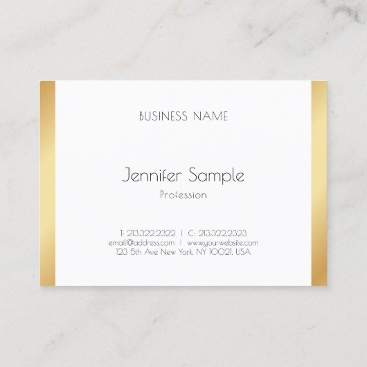 Modern Professioneel Elegant Trendy Sjabloon Goud Visitekaartje (Achterkant)
