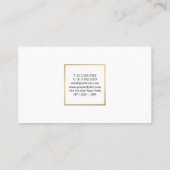 Modern Professioneel Elegant Wit Goud Chique Eenvo Visitekaartje (Achterkant)