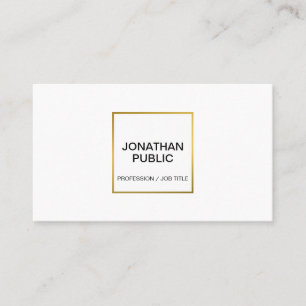 Modern Professioneel Elegant Wit Goud Chique Eenvo Visitekaartje