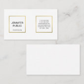 Modern Professioneel Elegant Wit Goud Chique Eenvo Visitekaartje (Voorkant / Achterkant)