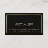 Modern Professioneel Elegant Zwart Goud Classy Visitekaartje (Voorkant)