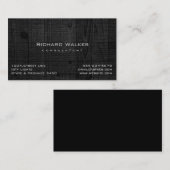 Modern Professioneel elegant Zwart Hout Eenvoudig Visitekaartje (Voorkant / Achterkant)