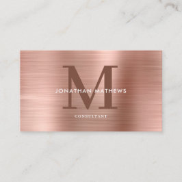 Modern professioneel geborsteld metaal zwart monog visitekaartje