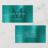 Modern professioneel geborsteld metallisch Blauwgr Visitekaartje (Voorkant / Achterkant)