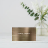 Modern professioneel geborsteld metallisch goud visitekaartje (Staand voorkant)