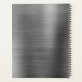 Modern professioneel geborsteld metallisch grijs m planner (Achterkant)