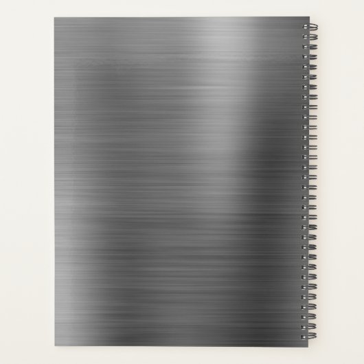 Modern professioneel geborsteld metallisch grijs m planner (Achterkant)