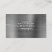 Modern professioneel geborsteld metallisch grijs z visitekaartje (Achterkant)