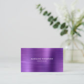Modern professioneel geborsteld metallisch Paars Visitekaartje (Staand voorkant)