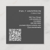 Modern professioneel gepersonaliseerd QR-Visitekaa Vierkante Visitekaartje (Achterkant)