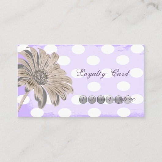 Modern Professioneel,Gestippeld,Bloem Loyalty Card (Voorkant)