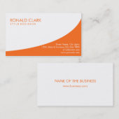 Modern Professioneel Gewoon Wit Eenvoudig Sinaasap Visitekaartje (Voorkant / Achterkant)