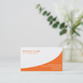 Modern Professioneel Gewoon Wit Eenvoudig Sinaasap Visitekaartje (Staand voorkant)