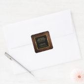 Modern professioneel goud zwart hout product vierkante sticker (Envelop)