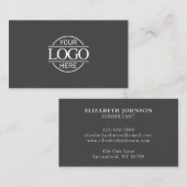 Modern Professioneel Grijs & Wit Bedrijf Logo Visitekaartje (Voorkant / Achterkant)