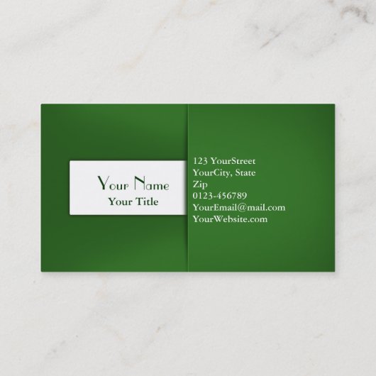 Modern Professioneel Groen Hoesje - Visitekaartje (Achterkant)