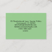 Modern Professioneel Groen Trendy Visitekaartje (Achterkant)