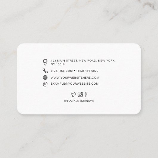 Modern professioneel handgeschreven script visitekaartje (Achterkant)