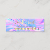 Modern professioneel hart opal holografisch klantenkaartje (Voorkant)