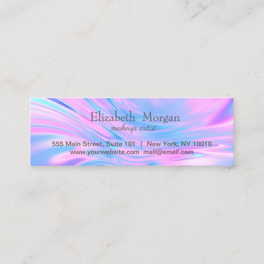 Modern professioneel hart opal holografisch klantenkaartje (Achterkant)