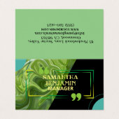 Modern Professioneel Klassiek Groen Zwart Stijlvol Visitekaartje (Buitenkant ongevouwen)