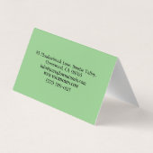 Modern Professioneel Klassiek Groen Zwart Stijlvol Visitekaartje (Achterkant)