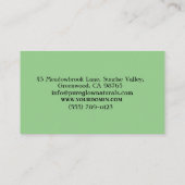 Modern Professioneel Klassiek Groen Zwart Stijlvol Visitekaartje (Achterkant)