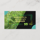 Modern Professioneel Klassiek Groen Zwart Stijlvol Visitekaartje (Voorkant)