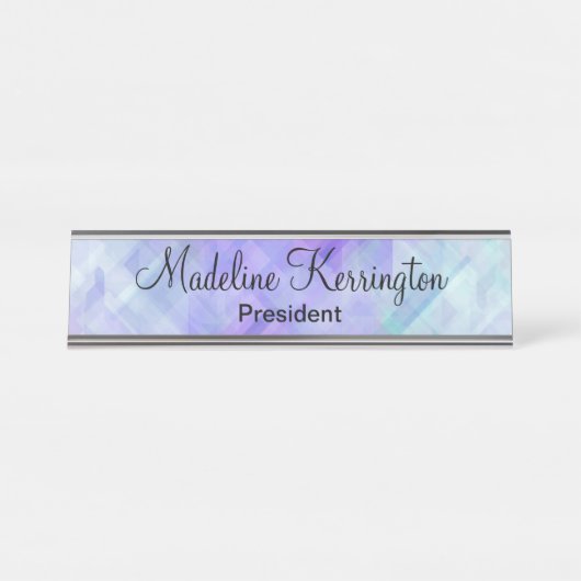 Modern professioneel kleurrijk abstract ontwerp bureau naambordje (Voorkant)