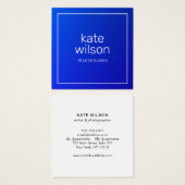 Modern professioneel kobalt Blue Vierkante Visitekaartjes (Voorkant /achterkant)