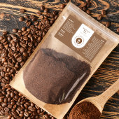 Modern professioneel koffielabel rechthoekige sticker