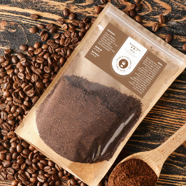 Modern professioneel koffielabel rechthoekige sticker