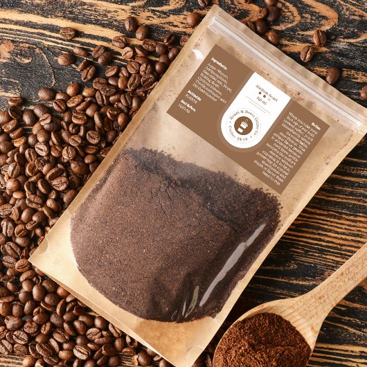 Modern professioneel koffielabel rechthoekige sticker