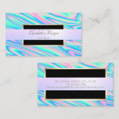 Modern professioneel Lijst, stripe holographic Visitekaartje (Voorkant / Achterkant)
