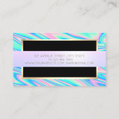 Modern professioneel Lijst, stripe holographic Visitekaartje (Achterkant)